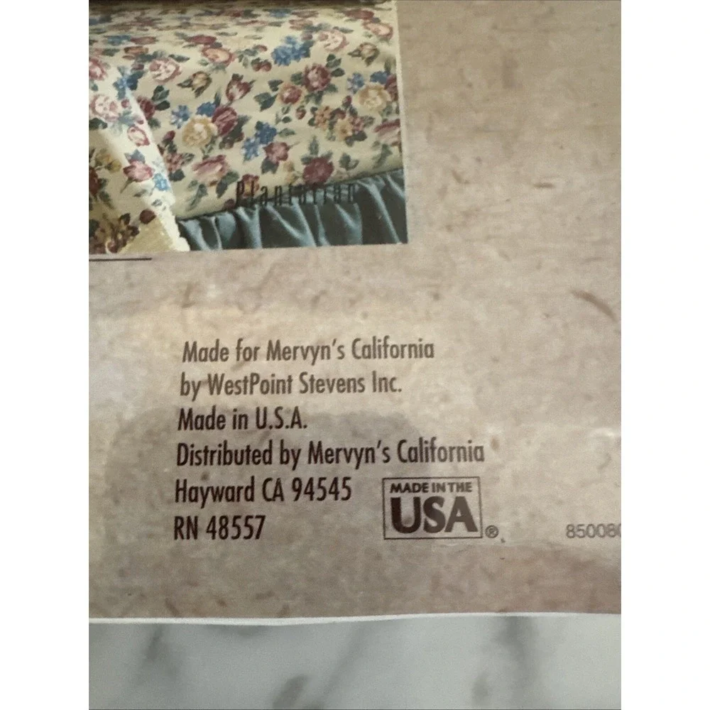 Vintage Caress Twin Flat Sheet Ashlee  Percale NEW USA 39 X 76 in